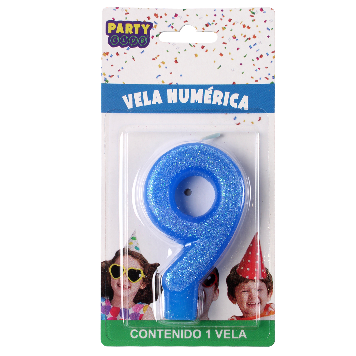 VELA N° 9 AZUL "PARTY CLUB"